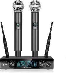 FDUCE Wireless Microphones,Cordless Dual Handheld Dynamic Mic