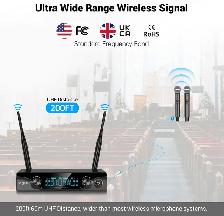 FDUCE Wireless Microphones,Cordless Dual Handheld Dynamic Mic - Photo 4