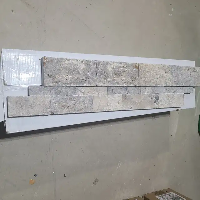 Natural Travertine Split Face Wall PanelsSilver Ash Split Face