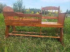 WOOD CRADLE, ROCKING, HAND-MADE