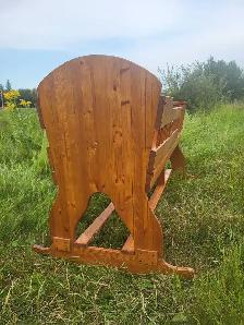 WOOD CRADLE, ROCKING, HAND-MADE - Photo 4