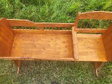 WOOD CRADLE, ROCKING, HAND-MADE - Photo 6