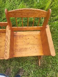 WOOD CRADLE, ROCKING, HAND-MADE - Photo 7