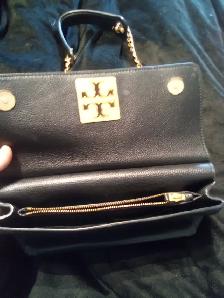 TORY BURCH BLACK LEATHER -BRITTEN FLAP SHOULDER BAG/ CROSS BODY - Photo 4