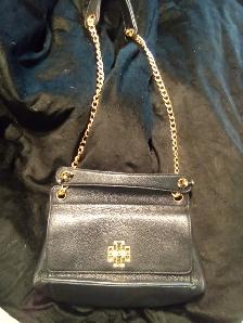 TORY BURCH BLACK LEATHER -BRITTEN FLAP SHOULDER BAG/ CROSS BODY - Photo 5