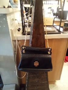 TORY BURCH BLACK LEATHER -BRITTEN FLAP SHOULDER BAG/ CROSS BODY - Photo 6