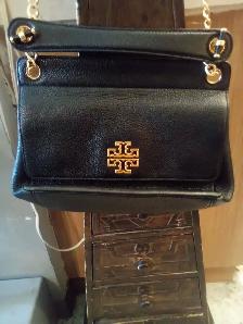 TORY BURCH BLACK LEATHER -BRITTEN FLAP SHOULDER BAG/ CROSS BODY - Photo 7