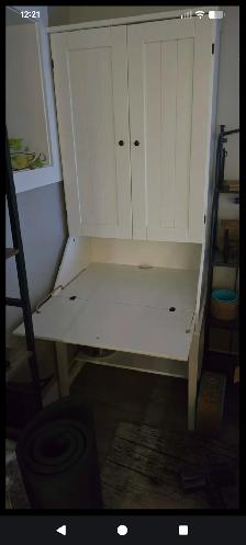 Secretary Desk/Cabinet (White) - Photo 2
