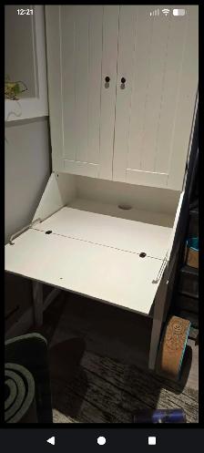 Secretary Desk/Cabinet (White) - Photo 3