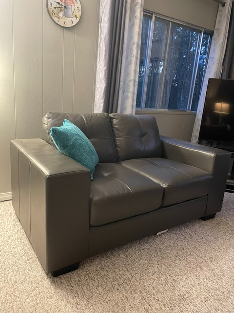 Leather like loveseat  for sale