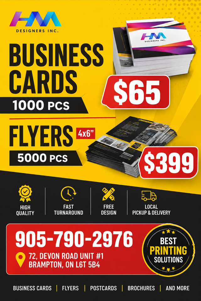 Business Cards & Flyers Printing – Best Prices in Brampton