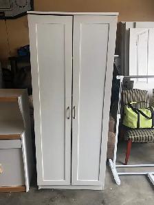 Tall White Storage Cabinet