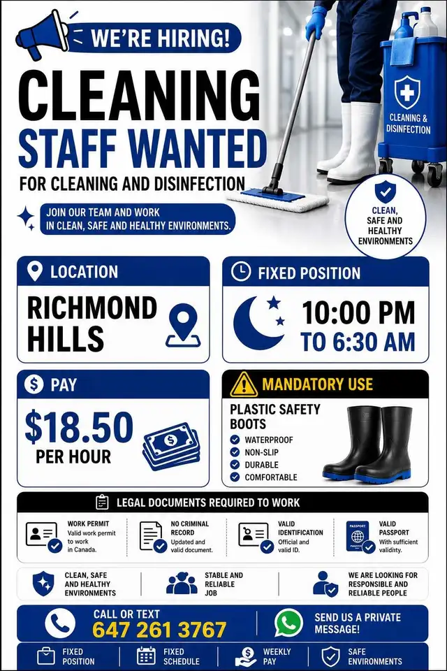 Cleaning Staff for Cleaning and Disinfection