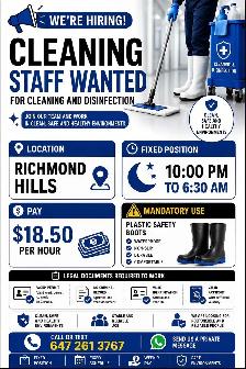 Cleaning Staff for Cleaning and Disinfection