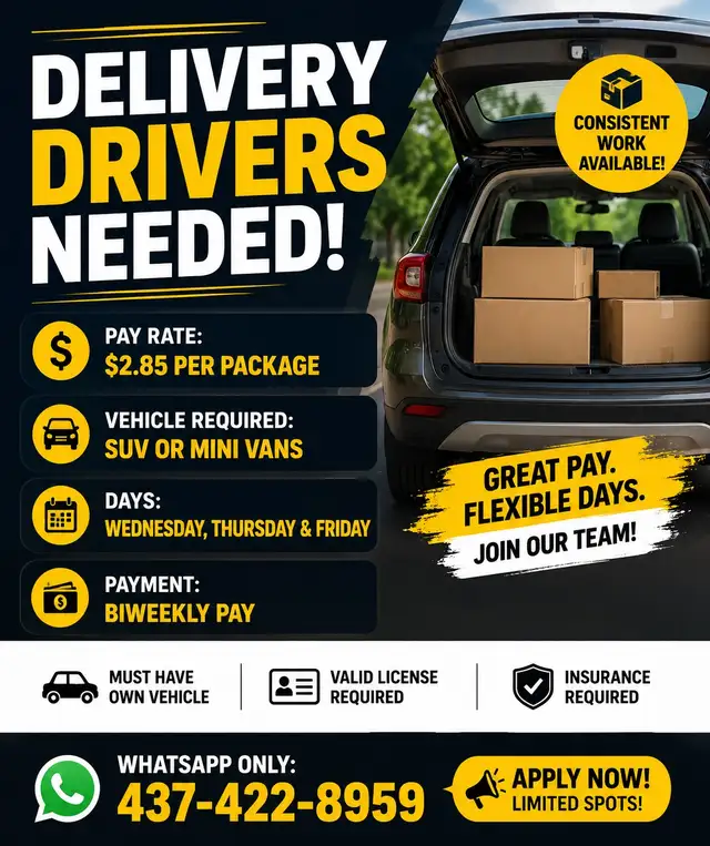 Delivery Drivers Needed