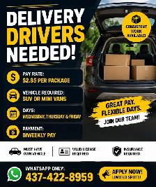 Delivery Drivers Needed
