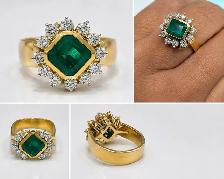 18karat Custom Natural Emerald Ring