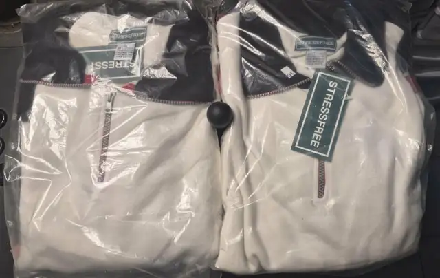 2 MEN'S XL QUARTER-ZIP LONG SLEEVE SHIRTS – NEW SEALED – $10
