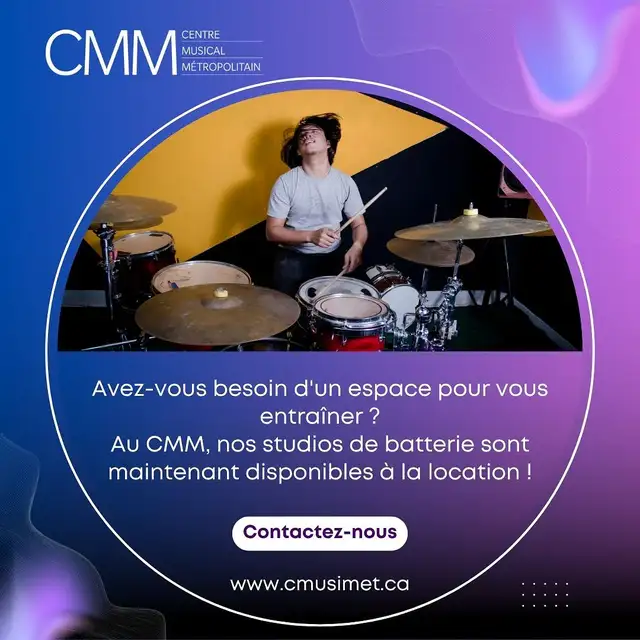 À LAVAL ou MTL Locaux de Pratique pour DRUMMERS et/ou BANDS