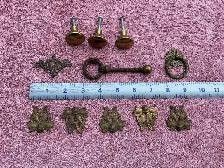 Vintage brass drawer hardware