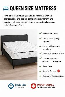 New Bamboo Queen Size Mattress - Photo 6