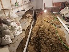 DRAIN REPAIR SUMP PUMP ISSUE WATERPROOFING ROUGH IN WASHROOM WET - Photo 3