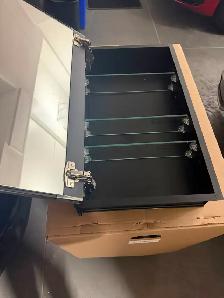 Bathroom wall Vanity Arched Mirror medicine Cabinet Black 15' - Photo 4
