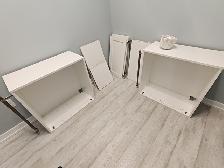 White Shaker Wall Cabinets   Shelf Unit   Towel Bars - Photo 3