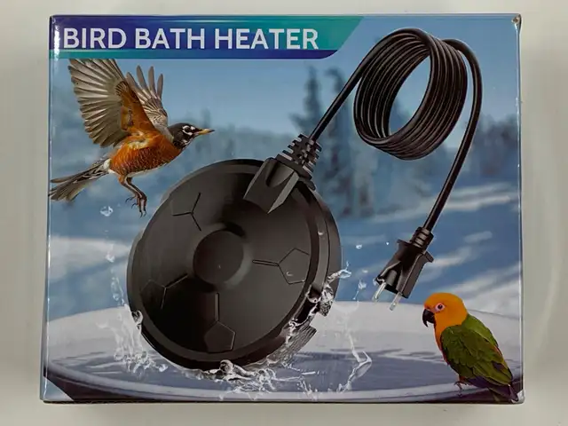 Outdoors Bird Bath Heater/De-Icer, 120W Thermostatic Controlled