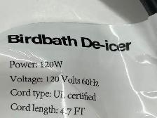 Outdoors Bird Bath Heater/De-Icer, 120W Thermostatic Controlled - Photo 8
