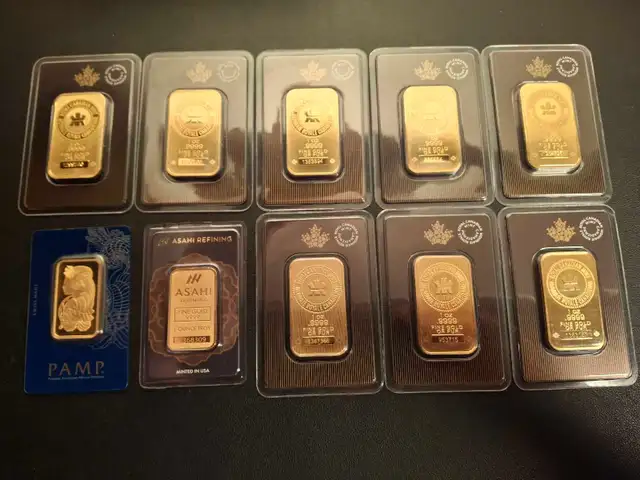 1 oz Gold Bars at Spot