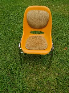 Vintage orange retro accent chair - Photo 4