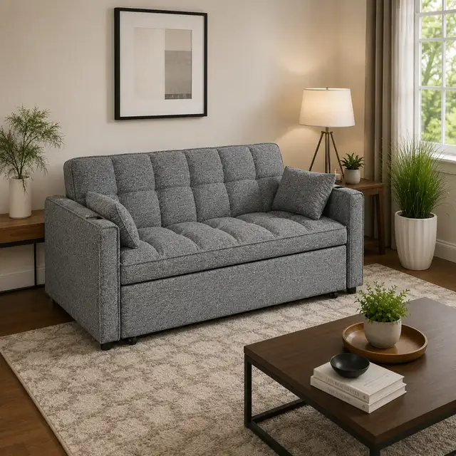 New Cozy Fabric Upholstered Sectional Sofa Bed At Hot Sale