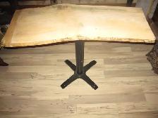 DIY CAST IRON BASE LIVE 1'EDGE WIDE PINE TABLE - Photo 2