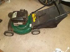 Rear bagger gas lawn mower