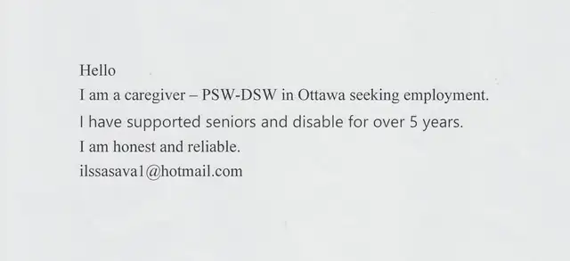 Caregiver available