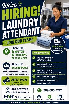 Laundry Attendant for Hotel