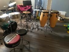 Many Drums parts, Cymbals, RotoToms, Timbales Latin Percussions