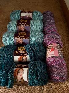 Lion Brand Homespun and Red Heart Pomp-a-Doodle Yarn Lot