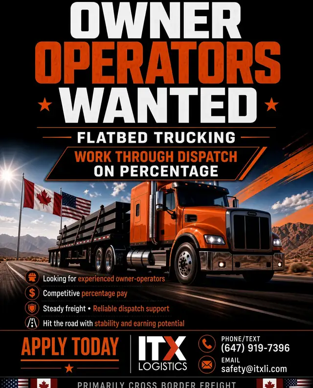 HIRING AZ CROSS BORDER FLATBED OWNER OPERATORS