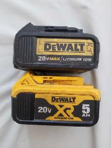 DeWalt 20V Max Batteries $60 and other battery $50
