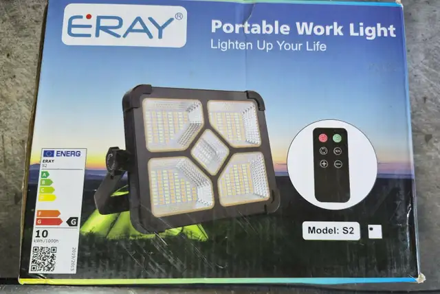 ERAY S2 296 LED WORK LIGHT – SOLAR/USB-C/REMOTE – NEW – $40 OBO