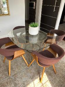 Glass Dinette Table and Four Chairs - Photo 2