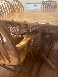 Oak Table and 6 Chairs