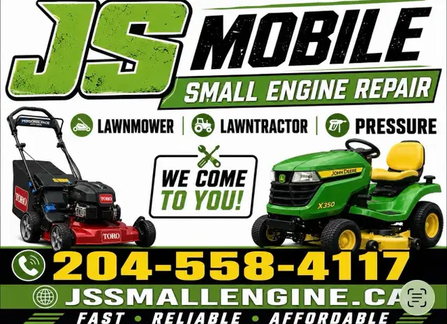 Mobile lawnmower and tractor repair