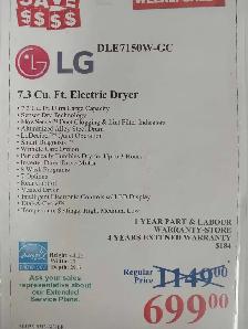 LG 7.3 Cu. Ft. Electric Dryer