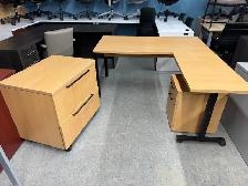 Desks/ Global L-Shape stations with lateral files $499.99