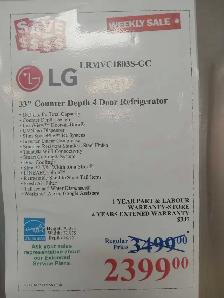 LG 33' Counter Depth 4 Door Refrigerator - Photo 2