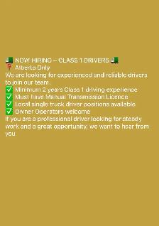 Class 1 Driver Opportunities