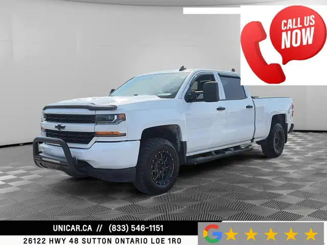 2018 Chevrolet Silverado 1500 Custom / 5.3L V8 / 4WD / Crew Cab